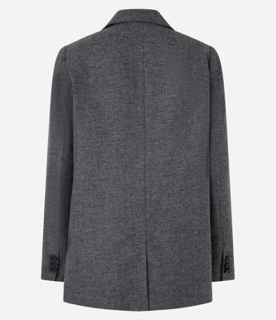 Blazer alargado en Polivelour de Cuadros con Botones 5