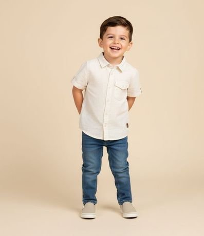 Pantalón Recto Infantil en Jeans Básica - Talle 1 a 5 años