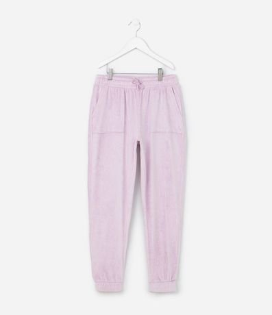 Pantalón Jogger Infantil en Plush con Purpurina - Talle 5 a 14 años