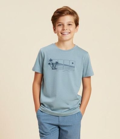 Remera Infantil con Estampa Paisagem de Praia - Talle 5 a 14 años 1