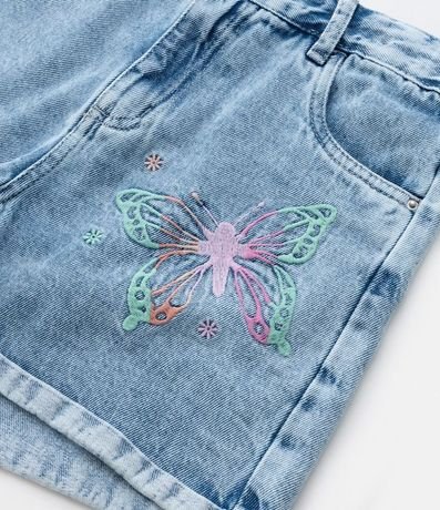 Short Infantil en Jeans con Bordado de Mariposa - Talle 5 a 14 años 6