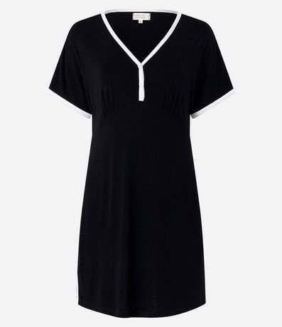 Camisón en Viscosa con Detalle Contrastante 4