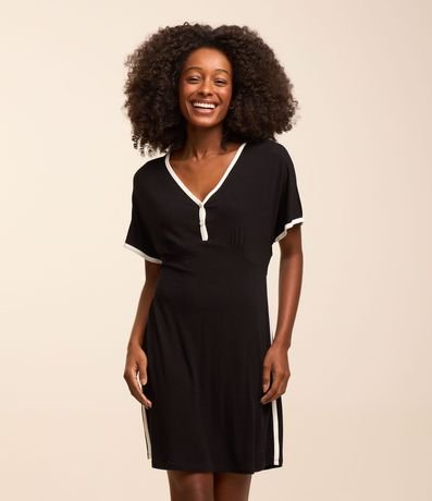 Camisón en Viscosa con Detalle Contrastante 1