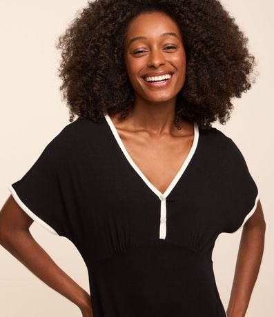 Camisón en Viscosa con Detalle Contrastante 3