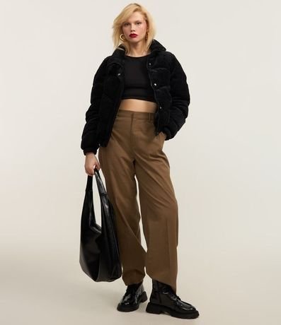 Jaqueat Puffer en Terciopelo Cotelê con Cuello Alto 2