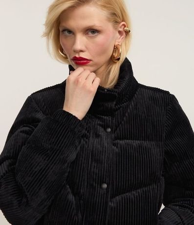 Jaqueat Puffer en Terciopelo Cotelê con Cuello Alto 4