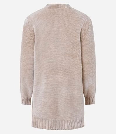 Cardigan Alargado en Chenille Canalé con Bolsillos Delanteros 7