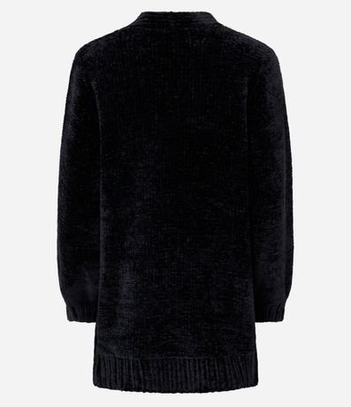 Cardigan Alargado en Chenille Canalé con Bolsillos Delanteros 7