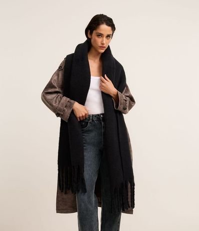 Bufanda en Fleece con Fleco y Lettering I'm Cold 6