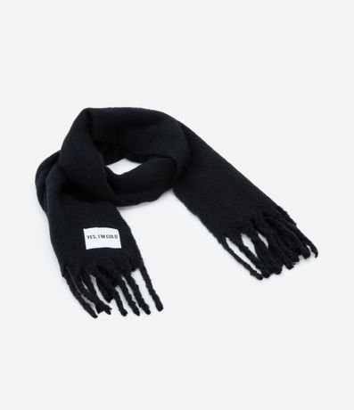 Bufanda en Fleece con Fleco y Lettering I'm Cold 2