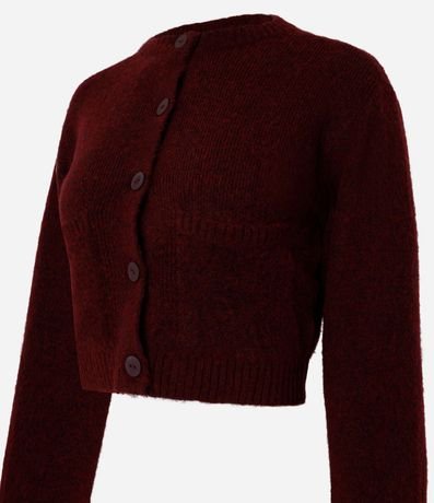 Cardigan Cropped en Punto con Bolsillos y Botones Delanteros 5