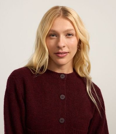 Cardigan Cropped en Punto con Bolsillos y Botones Delanteros 3