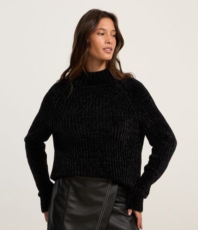 Buzo en Chenille con Cuello Alto