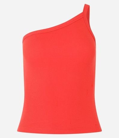 Blusa de un Hombro en Rib con Textura Leve 4