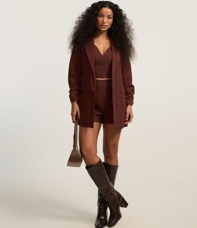 Blusa Cropped Corset en Bengalina con Escote V 2