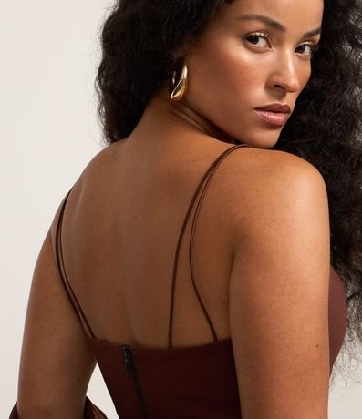 Blusa Cropped Corset en Bengalina con Escote V 5