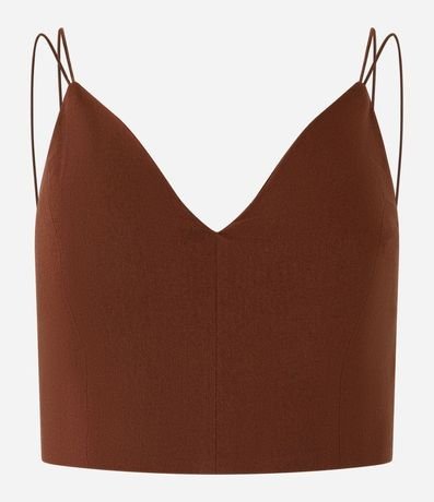 Blusa Cropped Corset en Bengalina con Escote V 7