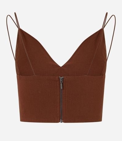 Blusa Cropped Corset en Bengalina con Escote V 8