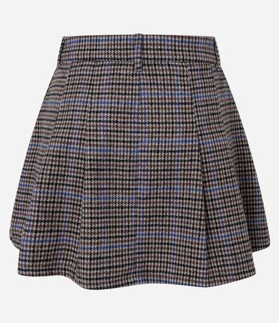 Short Pollera Plissada con Viscosa y Estampa de Cuadros 6