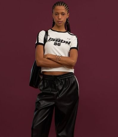 Pantalón Pantalona en PU con Lazo en la Cintura 6