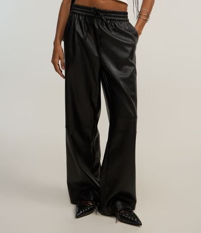 Pantalón Pantalona en PU con Lazo en la Cintura 4
