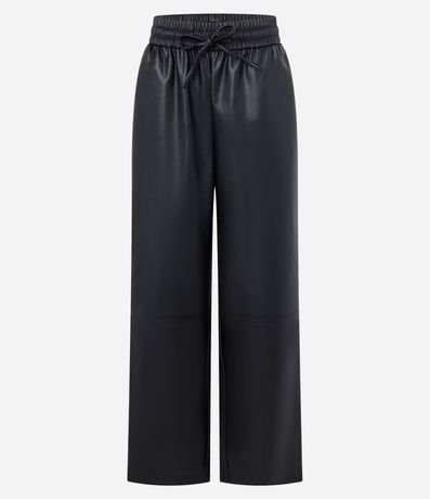 Pantalón Pantalona en PU con Lazo en la Cintura 7