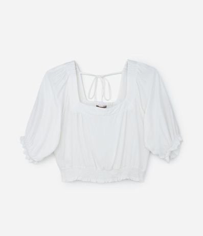 Blusa en Twill con Mangas Abullonadas Curve & Plus Size 5