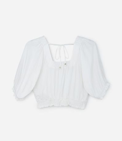 Blusa en Twill con Mangas Abullonadas Curve & Plus Size 6