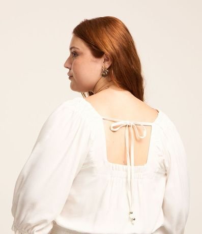 Blusa en Twill con Mangas Abullonadas Curve & Plus Size 3
