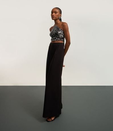 Pantalón Pantalona en Crepé con Bolsos 5