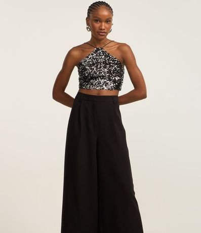 Pantalón Pantalona en Crepé con Bolsos 2