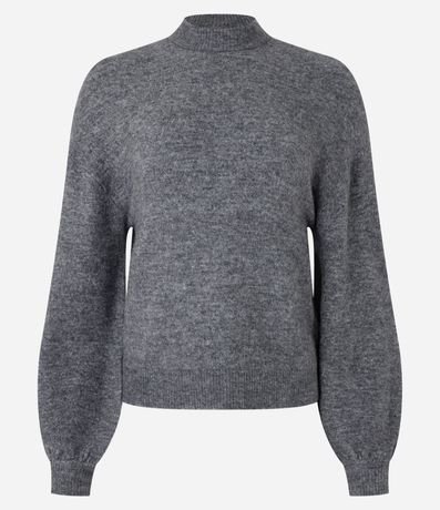 Suéter Corto en Punto con Cuello Alto 4