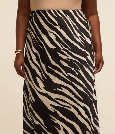 Pollera Larga Satinada Animal Print Curve & Plus Size 4