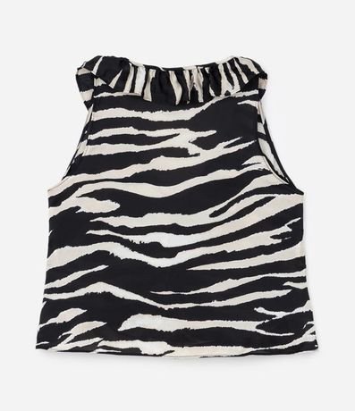 Blusa en Crepé Animal Print con Volados Curve & Plus Size 6