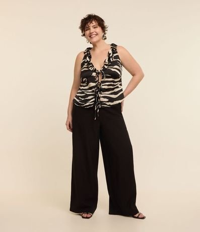 Blusa en Crepé Animal Print con Volados Curve & Plus Size 2