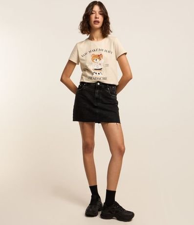 Blusa Baby Look en Algodón con Estampa Osito 2
