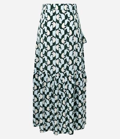 Pollera new Midi Crepé con Volados y Estampa Tucanos 8