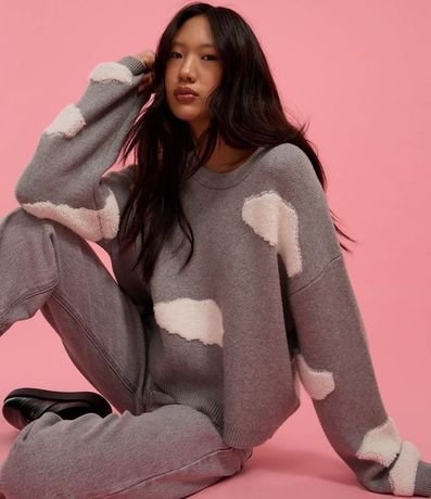 Suéter en Punto con Estampa de Nubes 4