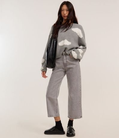 Suéter en Punto con Estampa de Nubes 2