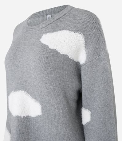 Suéter en Punto con Estampa de Nubes 6