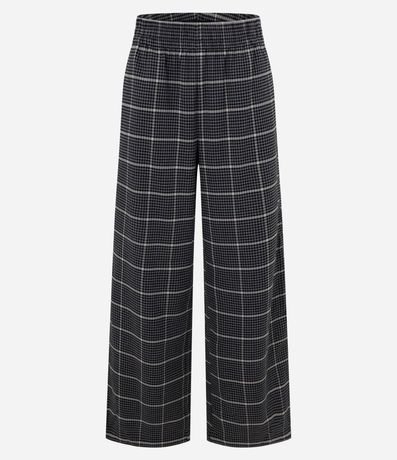 Pantalón Pantalona en Polivelour Flanelado y Estampada de Cuadros 5