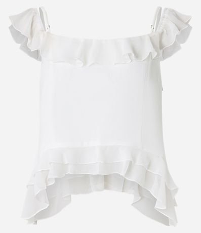 Blusa Corta en Chiffon con Volados 2