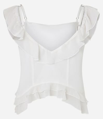 Blusa Corta en Chiffon con Volados 4
