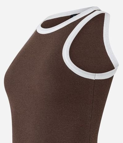 Blusa Musculosa en Ribana con Sisa Contrastante 2