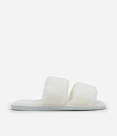 Pantufla Ojota con Dos Tiras con Textura Fleece