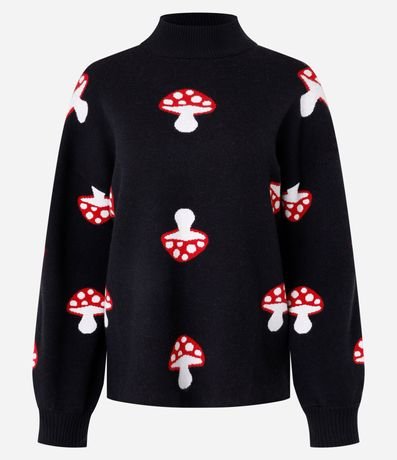 Buzo en Jacquard con Estampa Hongos 4