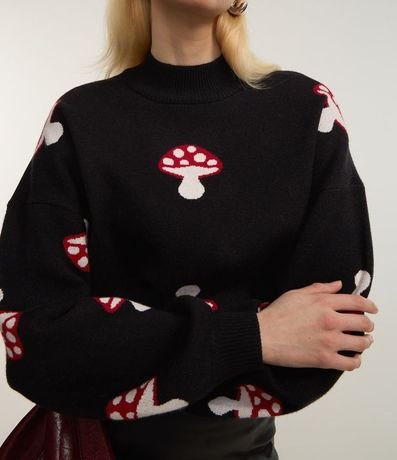 Buzo en Jacquard con Estampa Hongos 3