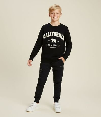 Pantalón Infantil en Algodón con Recortes y Cremallera - Talle 5 a 14 años