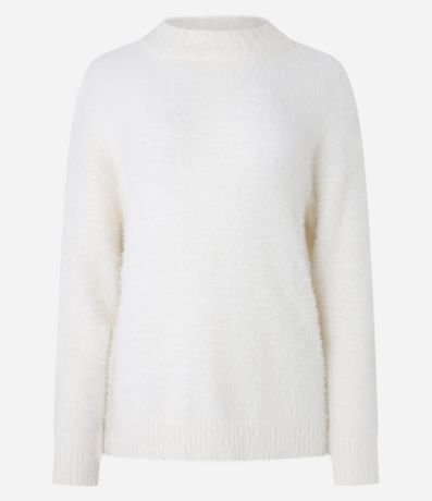 Suéter Slim Alargado en Punto con Pelitos 3