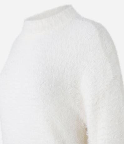 Suéter Slim Alargado en Punto con Pelitos 4